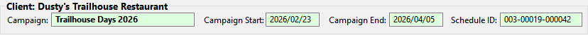 Client Schedule Information Client Schedule Information
