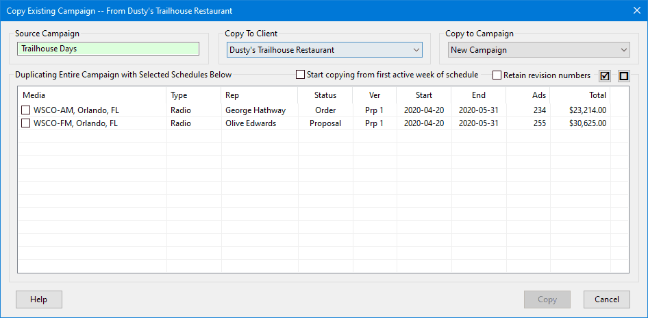 Copy a Campaign Copy a Campaign