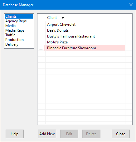 Database Manager Database Manager