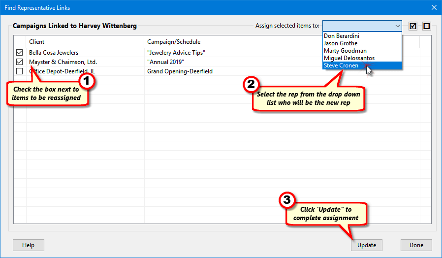 Reassigning Reps Reassigning Reps