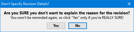 Disable Revision Documentation Reminder Disable Revision Documentation Reminder