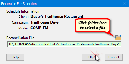 Reconcile File Selection Reconcile File Selection