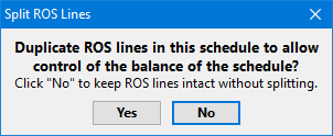 ROS Line Split Option