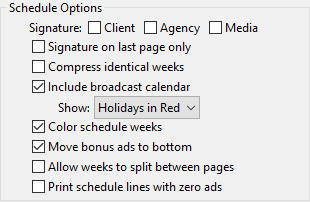 Schedule Options