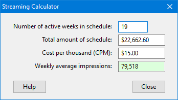 Streaming Calculator Streaming Calculator